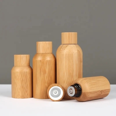 Botella de vidrio de aceite esencial de bambú vacío de 30 ml 50 ml