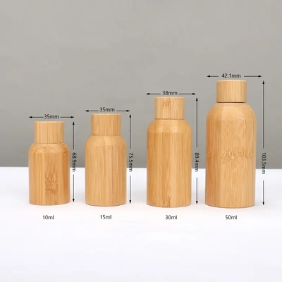 Botella de vidrio de aceite esencial de bambú vacío de 30 ml 50 ml