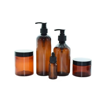 500 ml de ámbar 250 ml de plástico vacío cosmético de lujo crema loción champú botella