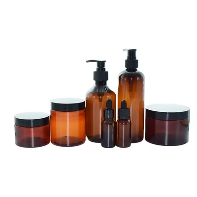 500 ml de ámbar 250 ml de plástico vacío cosmético de lujo crema loción champú botella