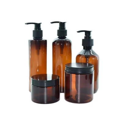 500 ml de ámbar 250 ml de plástico vacío cosmético de lujo crema loción champú botella