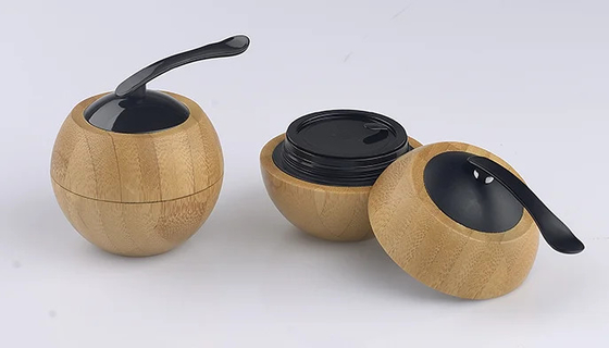 Botellas de cosméticos vacías Jarras de crema con espátula plateada 50g Capacidad en forma de manzana