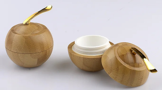 Botellas de cosméticos vacías Jarras de crema con espátula plateada 50g Capacidad en forma de manzana