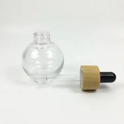 Forma de bola 20 ml 30 ml Perfume rosa Botella de goteo de aceite esencial cosmético vacío