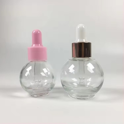 Forma de bola 20 ml 30 ml Perfume rosa Botella de goteo de aceite esencial cosmético vacío