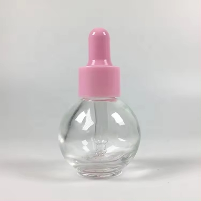 Forma de bola 20 ml 30 ml Perfume rosa Botella de goteo de aceite esencial cosmético vacío