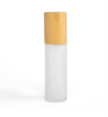 Botella de vapor de niebla de vidrio congelado de 30 ml, 50 ml y 60 ml con tapa de bambú 30 ml-D37*H103