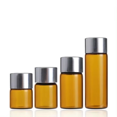 1 ml 2 ml 3 ml 5 ml Botella de perfume de vidrio ámbar con tapa de tornillo Botella cosmética