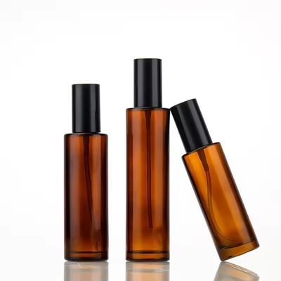 30 ml 50 ml 80 ml 100 ml Botellas de bomba de vidrio cosmético de ámbar Botella de aerosol recargable