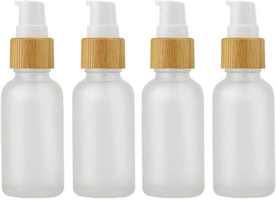 Botella de loción de vidrio congelado de 30 ml, bomba de viaje botellas de vidrio cosmético