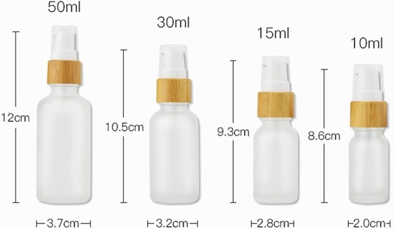 Botella de loción de vidrio congelado de 30 ml, bomba de viaje botellas de vidrio cosmético