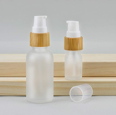 Botella de loción de vidrio congelado de 30 ml, bomba de viaje botellas de vidrio cosmético