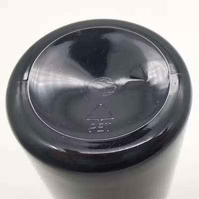 Botella de aerosol cosmético de plástico negro brillante de 50 ml con cabeza de aerosol fina negra