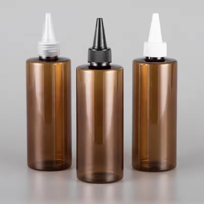 Botella de plástico de 6 ml de ámbar para exprimir cosméticos con tapa giratoria botellas rellenables