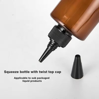 Botella de plástico de 6 ml de ámbar para exprimir cosméticos con tapa giratoria botellas rellenables