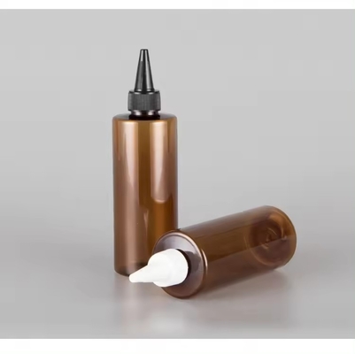 Botella de plástico de 6 ml de ámbar para exprimir cosméticos con tapa giratoria botellas rellenables