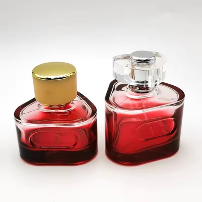 Botella de perfume vacía de 50 ml 100 ml Triángulos de lujo rojo Botella de spray de perfume
