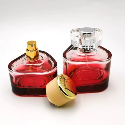 Botella de perfume vacía de 50 ml 100 ml Triángulos de lujo rojo Botella de spray de perfume