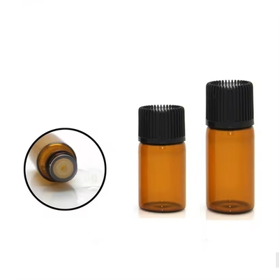 1 ml 2 ml 3 ml 4 ml 5 ml Aceite esencial Mini Vial de vidrio ámbar Botellas con tapa de tornillo
