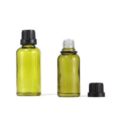 10 ml 15 ml 30 ml Reducidor de orificio verde oliva Aceite esencial Botella de vidrio con tapa