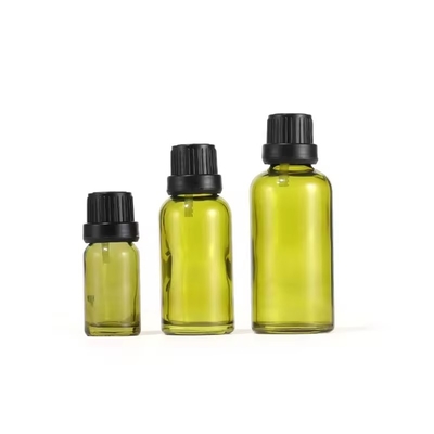 10 ml 15 ml 30 ml Reducidor de orificio verde oliva Aceite esencial Botella de vidrio con tapa