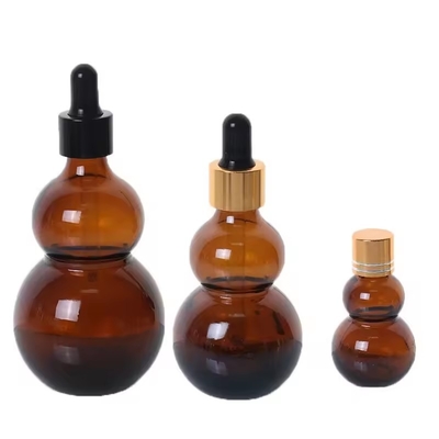 Botella de gotero de vidrio de ámbar de 15 ml 30 ml Botellas de aceite esencial para el cabello y el aceite corporal