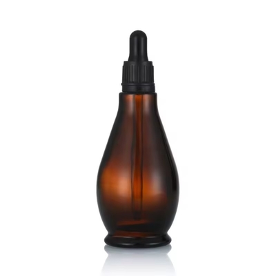 Botellas vacías de aceite esencial de color marrón mate rellenables con tapa del gotero 30 ml 50 ml