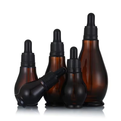 Botellas vacías de aceite esencial de color marrón mate rellenables con tapa del gotero 30 ml 50 ml