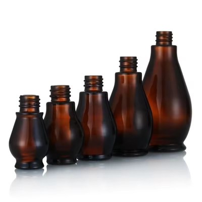 Botellas vacías de aceite esencial de color marrón mate rellenables con tapa del gotero 30 ml 50 ml