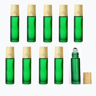 Botellas vacías de aceite esencial con bolas de acero inoxidable de vidrio helado