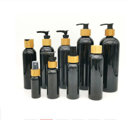 Botellas cosméticas plásticas del espray de cristal del negro de 4 onzas