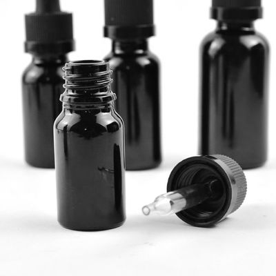 22/400 botella 22m m negra del dropper del vidrio esmerilado para los aceites esenciales 100cc