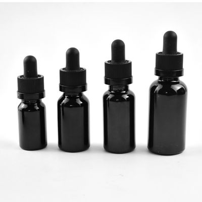 22/400 botella 22m m negra del dropper del vidrio esmerilado para los aceites esenciales 100cc