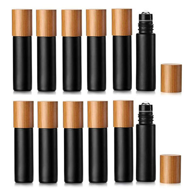 botellas de cristal claras de bambú del rodillo del casquillo 22m m de las botellas de aceite esencial 10ml 22/400