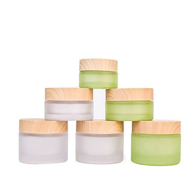 pequeña tapa de bambú cosmética plástica 120g de los envases de muestra 50g 46m m