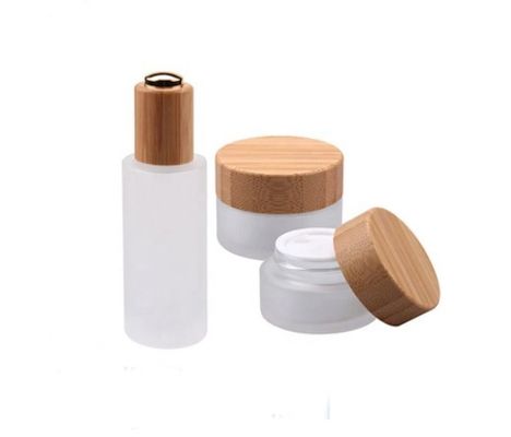 pequeña tapa de bambú cosmética plástica 120g de los envases de muestra 50g 46m m