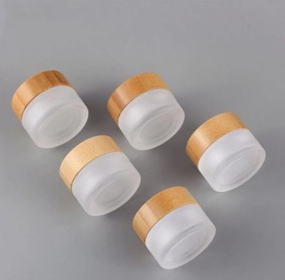 pequeña tapa de bambú cosmética plástica 120g de los envases de muestra 50g 46m m