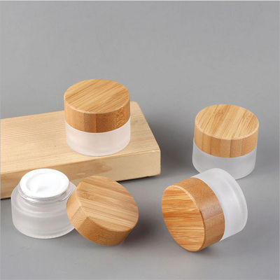 pequeña tapa de bambú cosmética plástica 120g de los envases de muestra 50g 46m m