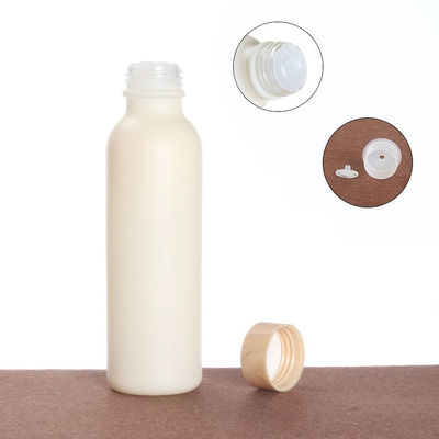 el cosmético de cristal del tapón de tuerca 110ml 47/400 embotella los tarros con las tapas de bambú 47m m