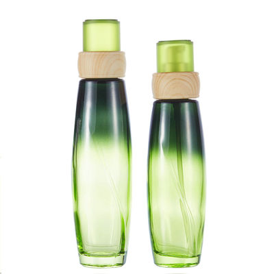 el aceite esencial del verde de 120ml 50g embotella los envases de vidrio de la loción para los cosméticos 24/400
