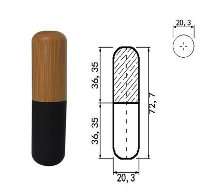 OEM de bambú del casquillo 21m m de Diy de la barra de labios 4ml del tubo vacío recargable de los envases
