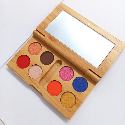 caja de bambú de la caja los 5.5cm de la belleza del ojo del maquillaje de las cajas de sombra de ojos de 60g 14m m
