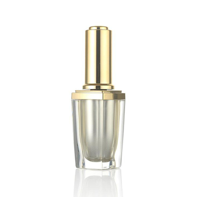 Botellas vacías de acrílico del esmalte de uñas 10ml con el cuadrado del oro del cepillo