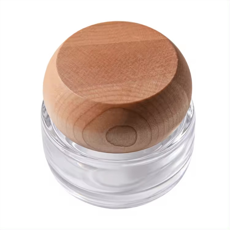 Precio bajo Crema verde decorativa de lujo Cosméticos 16 oz 16 oz Jarras de vidrio/botella