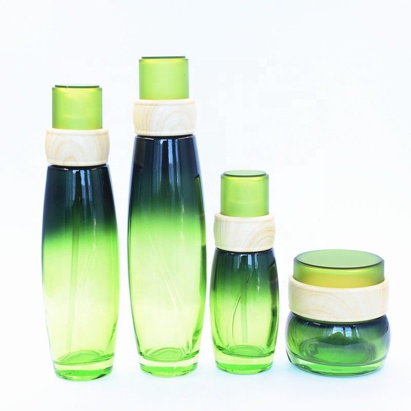 el aceite esencial del verde de 120ml 50g embotella los envases de vidrio de la loción para los cosméticos 24/400